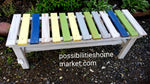 Multi Color Slatted Bench