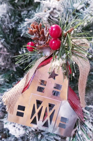 Farmhouse Christmas Ornament ~ Galvanized Barn