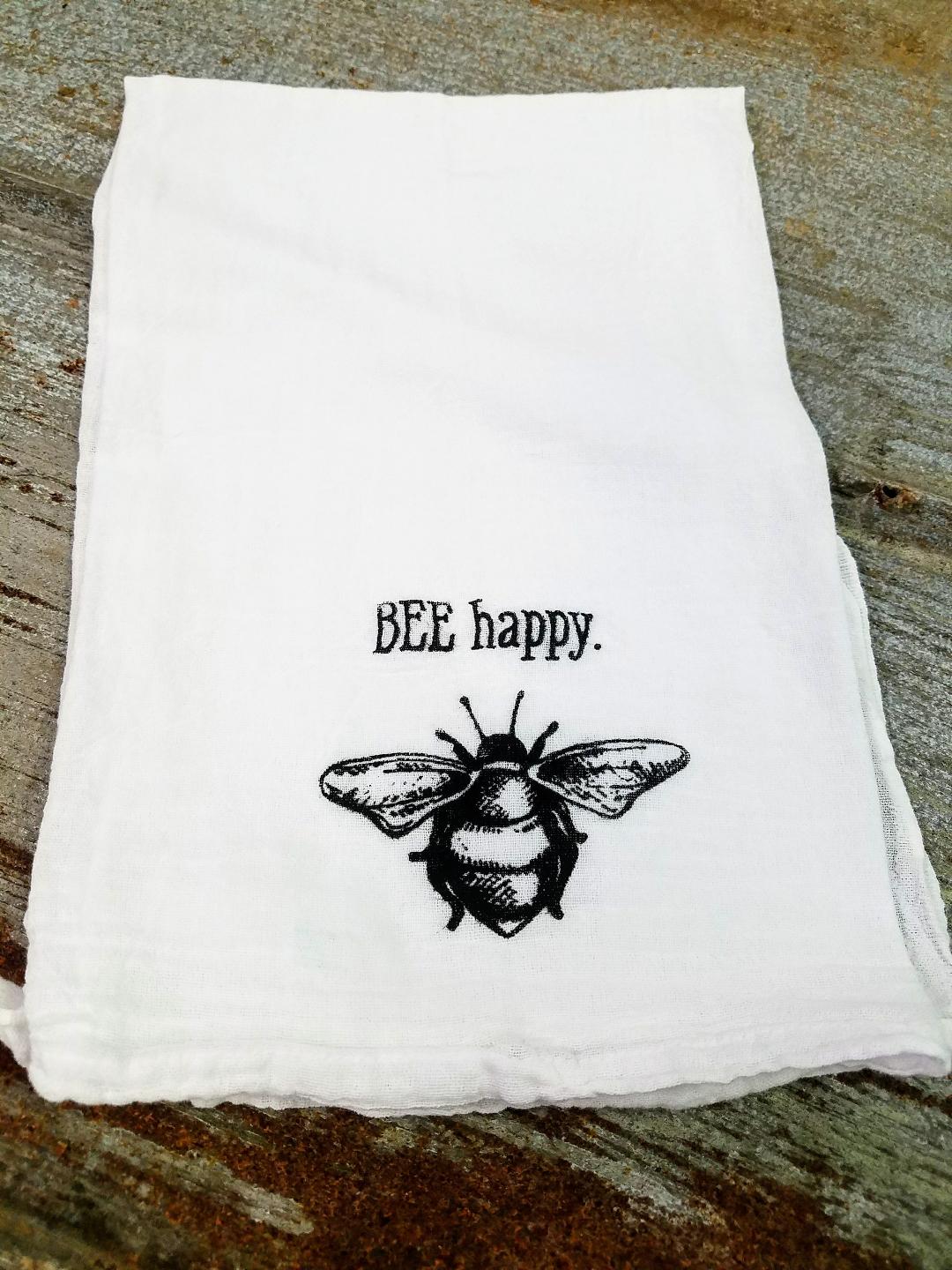 100% Cotton Flour Sack Towel - Bee Happy