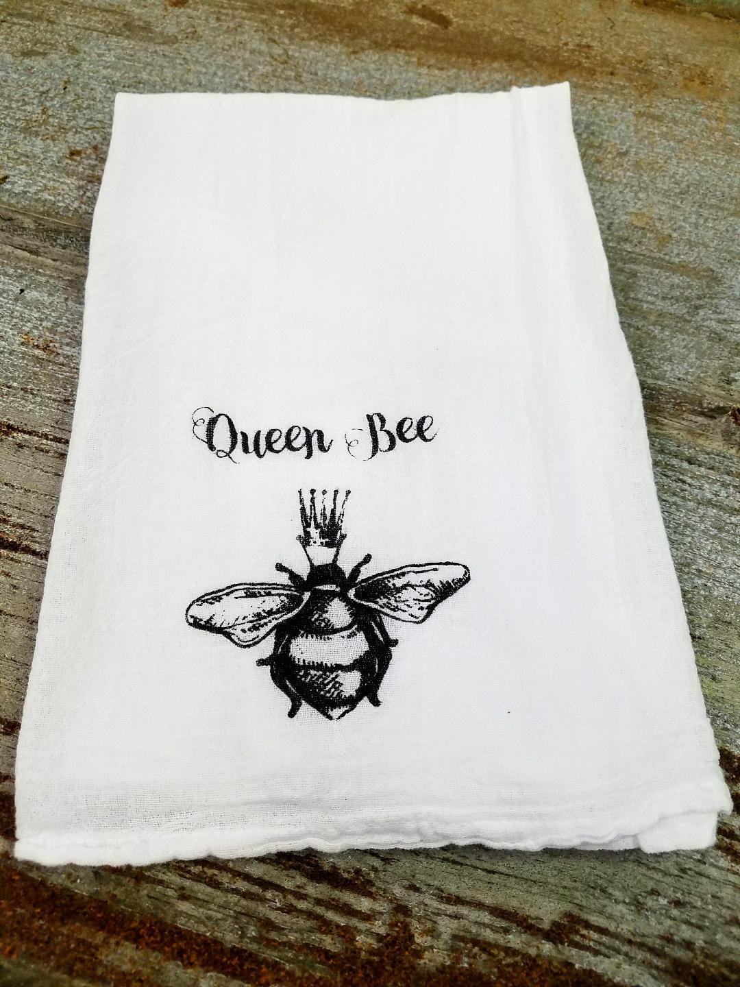 100% Cotton Flour Sack Towel - Queen Bee
