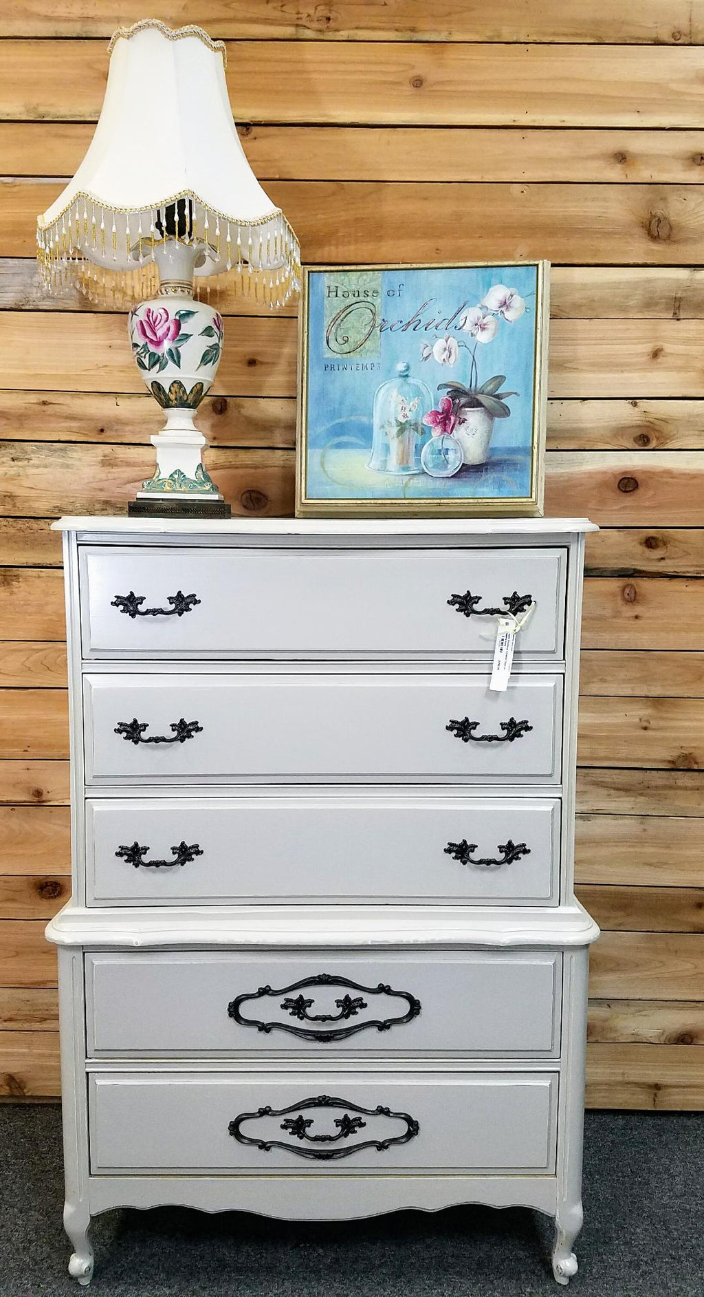 Vintage French Provincial 5 Drawer Chest of Drawers